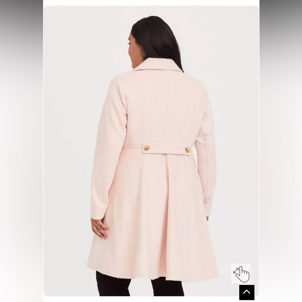 Pink Fit & Flare Pea Coat - Picture 2 of 7